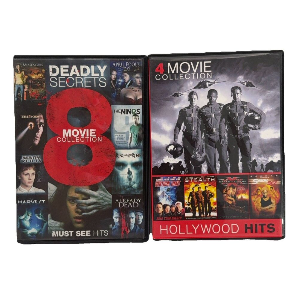 Mill Creek DVD Movie Lot 12 Films Deadly Secrets 8-Movie & Hollywood Hits 4-Pack